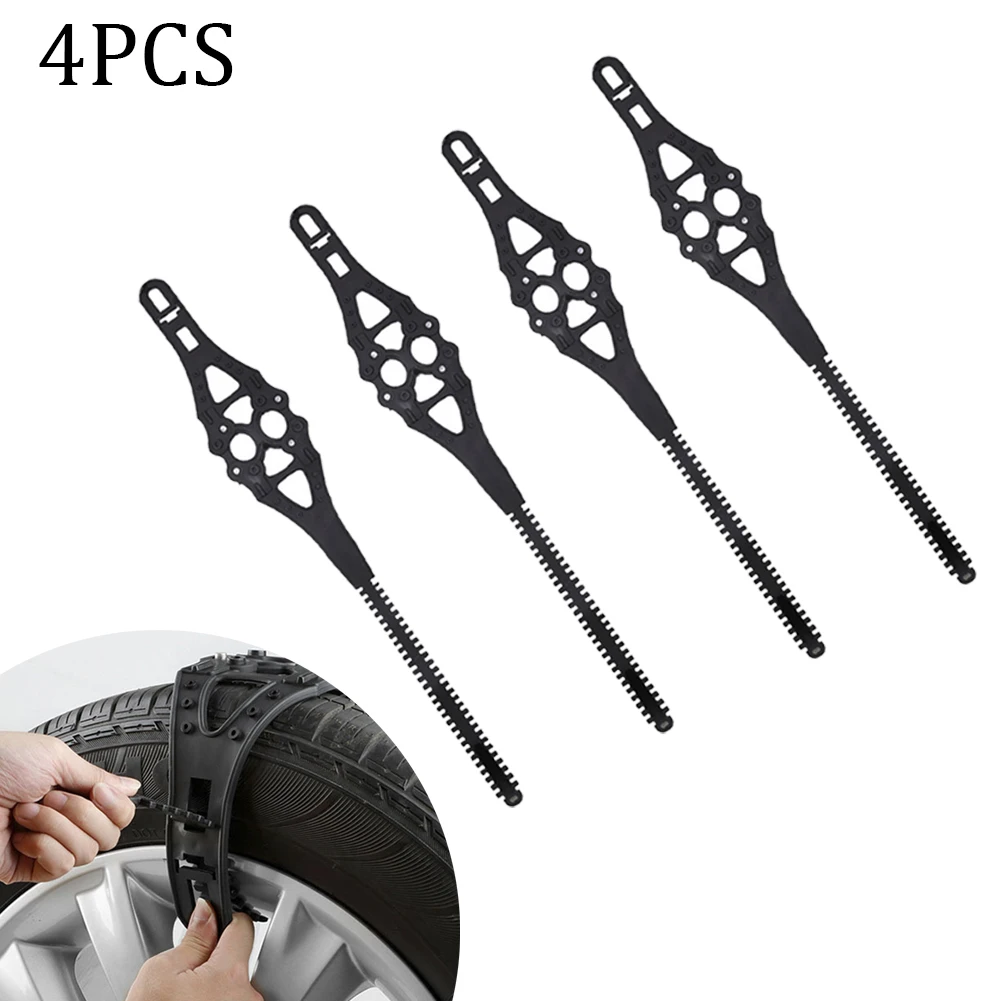 

4 PCS Car Snow Chains Auto Wheel Anti-skid Chains Emergency Tire Chains TPC Material Universal Car Accessories