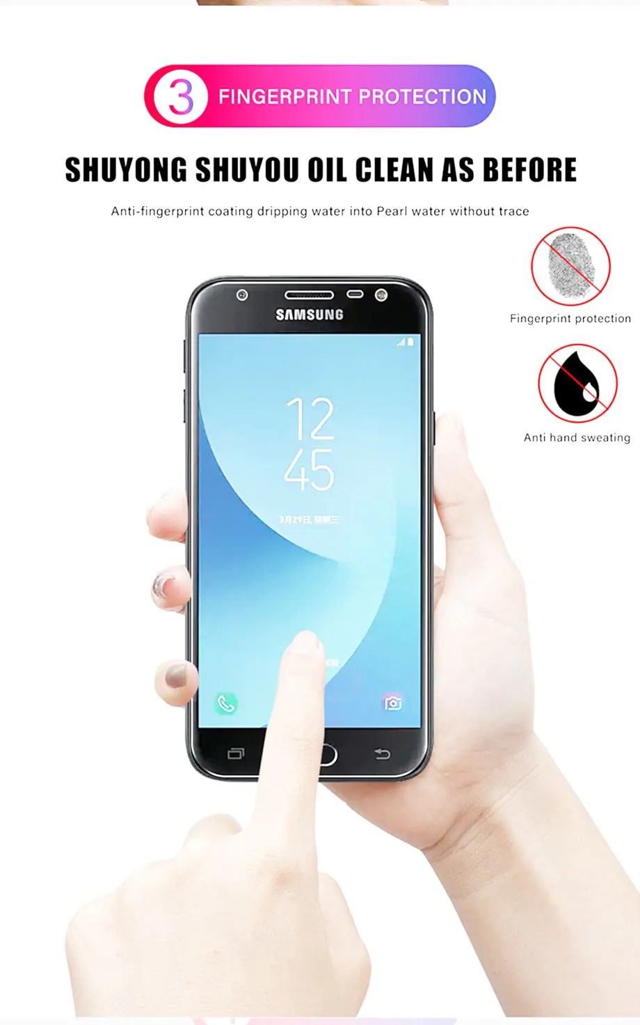 3 шт. защитный Стекло на samsung Galaxy A7 A5 A8 A9 A6 плюс Экран протектор 2.5D закаленное Стекло для J4 J6 J8