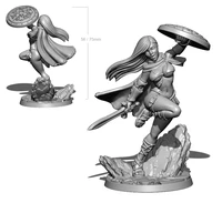 60mm resin model lovely and beautiful girl warrior 3d printing figure unpaint no color rw 034