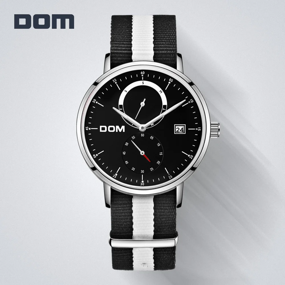 Для мужчин часы DOM Элитный бренд s Спортивные кварцевые наручные