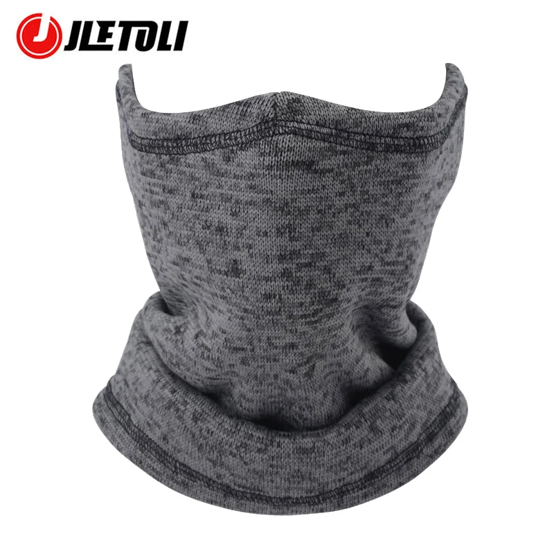 JLETOLI Winter Fleece Warm Outdoor Sports Cycling Mask Ski Riding Bike Mask Windproof Collar Cycling Scarf Men Half Face Mask