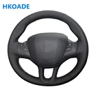 Кожа из микроволокна на заказ для Peugeot чехол рулевого колеса автомобиля, 208-2011, Peugeot 2019, 2008-2013