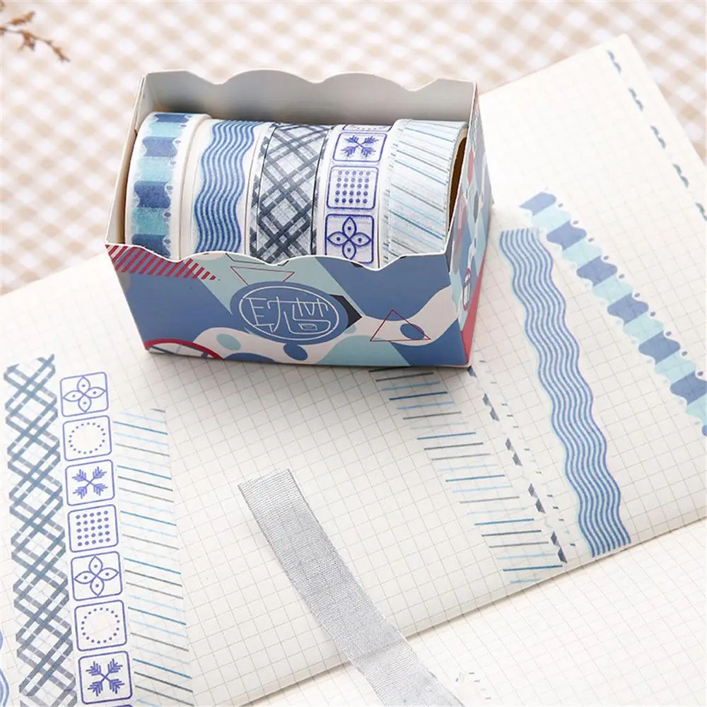 5 шт. милый сетчатый тонкий цветной набор декоративного скотча Васи Kawaii Канцелярские самоклеющиеся