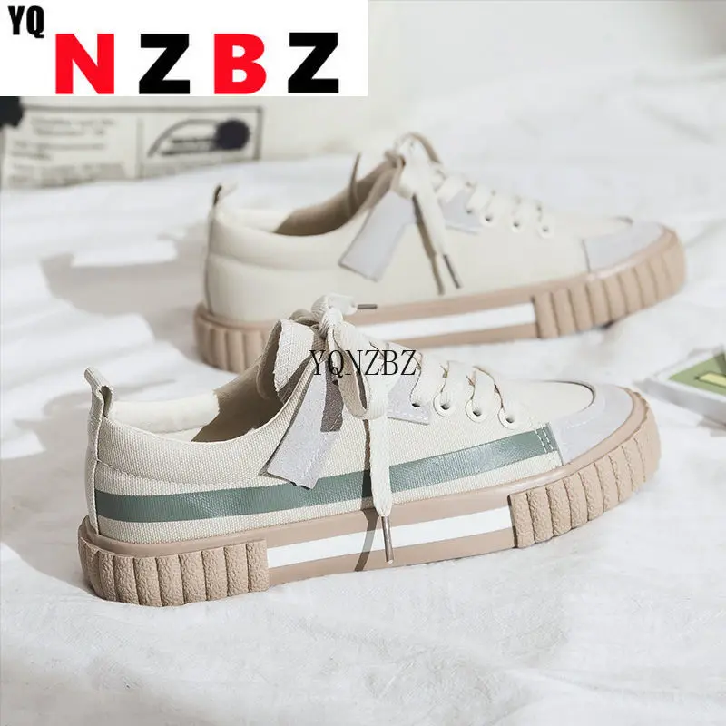 

Women Shoes New Spring Fashion Women Canvas Shoes Casual Flats Striped Casual Vulcanize Shoes Fashion Style Female Sneakers