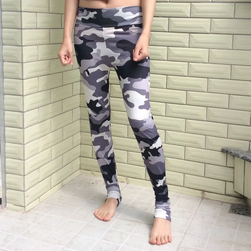 Новинка черно белые камуфляжные спортивные Леггинсы в европейском и