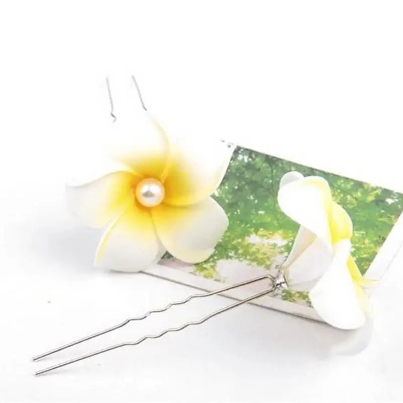5 шт. поролоновые заколки для волос Гавайские Plumeria свадебные шпильки клипсы 4 см u