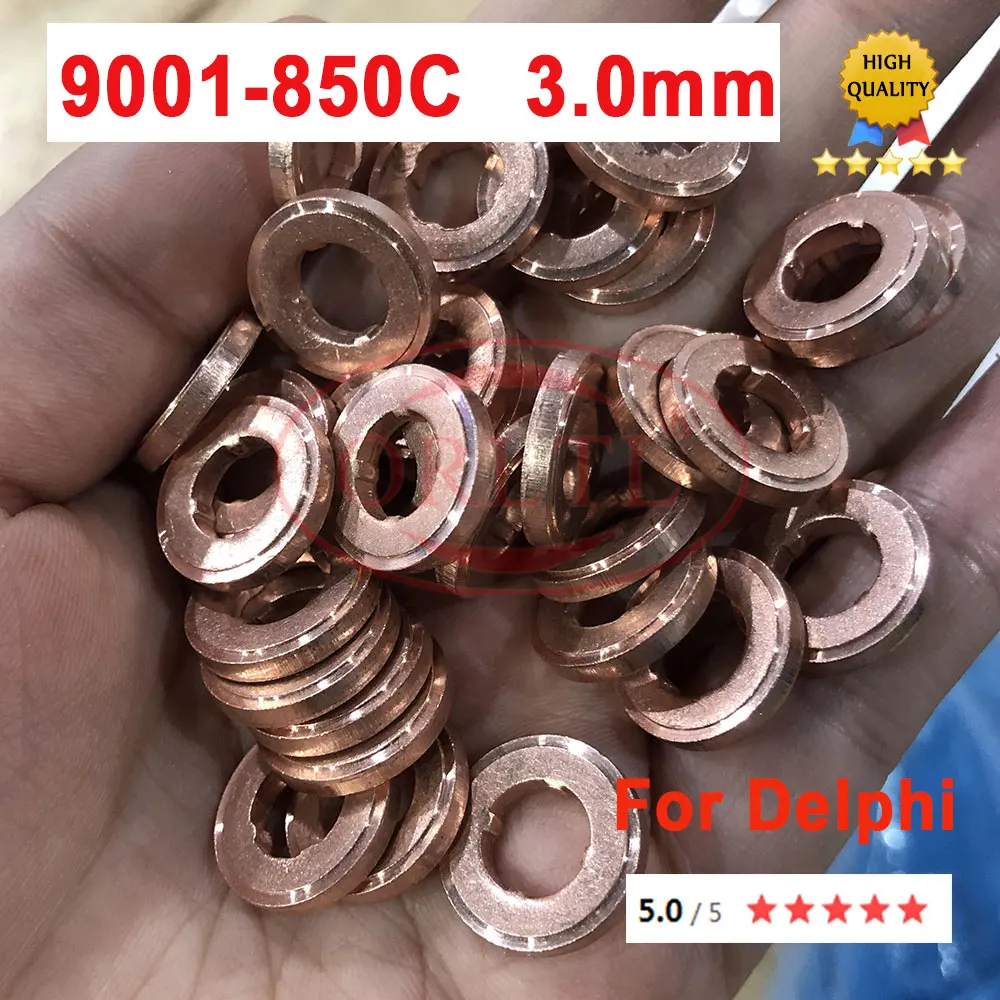 

30pc ORLTL 9001-850C Injector washer shims copper rings gasket 9001 850C 9001850C thickness 7.1*15*3 3mm for Delphi