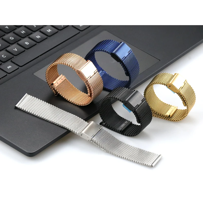 Ремешок Миланская петля из нержавеющей стали для женских часов сменный сетчатый
