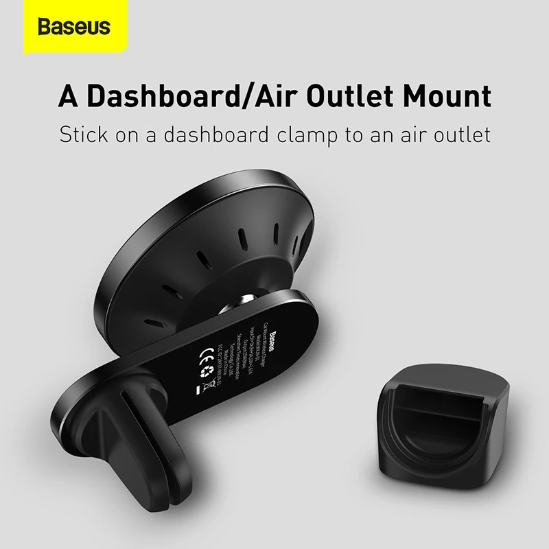 baseus car mount wireless charger magnetic suction dashboard air outlet holder wireless charging for iphone 12 13 series free global shipping
