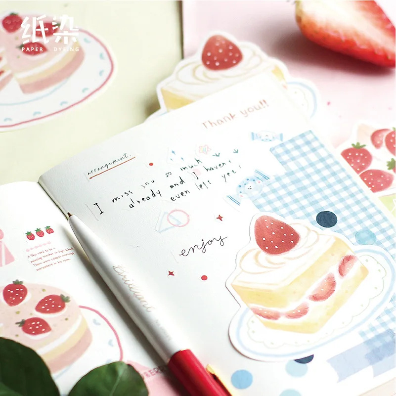 

20Sets Memo Pads Sticky Notes Strawberry series Paper Notepad diary Scrapbooking Stickers Office School stationery Notepads