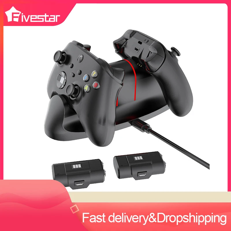 

Двойное быстрое зарядное устройство для-Xbox One Xbox серии S/X, беспроводной контроллер, джойстик, геймпад, зарядка через USB, Android, док-станция