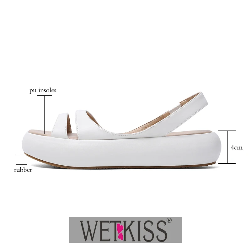 WETKISS/модные повседневные сандалии на плоской подошве Женские летние Обувь