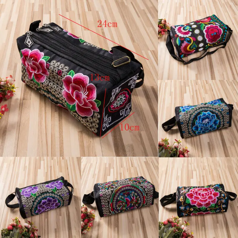 Винтажные женские сумки с вышивкой в стиле бохо через плечо цветочной этнические