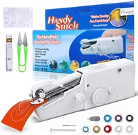 portable mini hand sewing machine quick handy stitch sew needlework cordless clothes fabrics household electric sewing machine