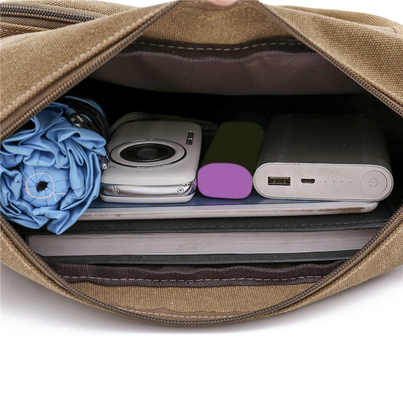 

Canvas Messenger Bag For Men Vintage Water Resistant Waxed Crossbody Bags Briefcase Padded Shoulder Bag For Male Handbag