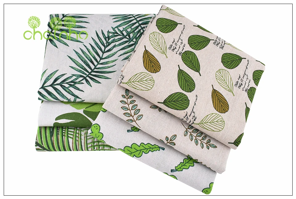 Chainho, серия Green Leaves, хлопковая льняная ткань с принтом для самостоятельного шитья и шитья дивана, скатерти, занавески, сумки, материал подушки
