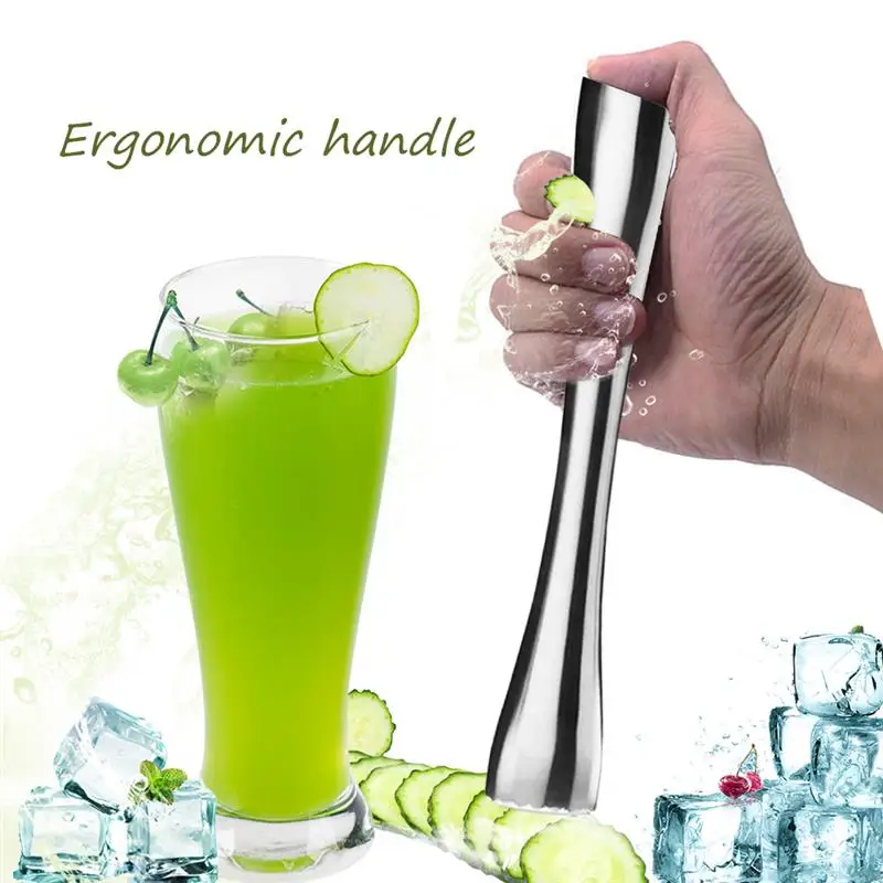 

Cocktail Mixing Muddler Tool Stainless Steel Fruit Crusher Pestle Muddler Household Bar Ice Crushing Rod Cocktail Making Barware