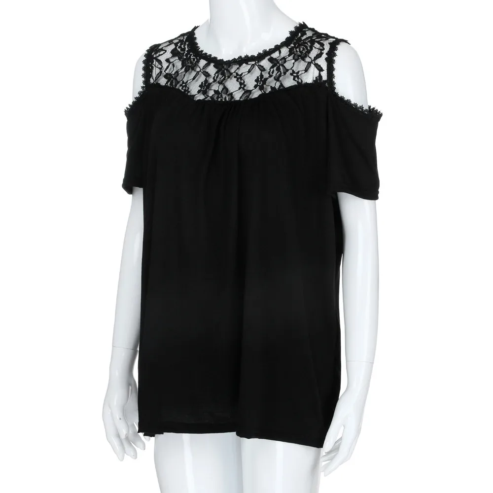 Модные женские кружевные рубашки 2020 размера плюс с открытыми плечами одежда для