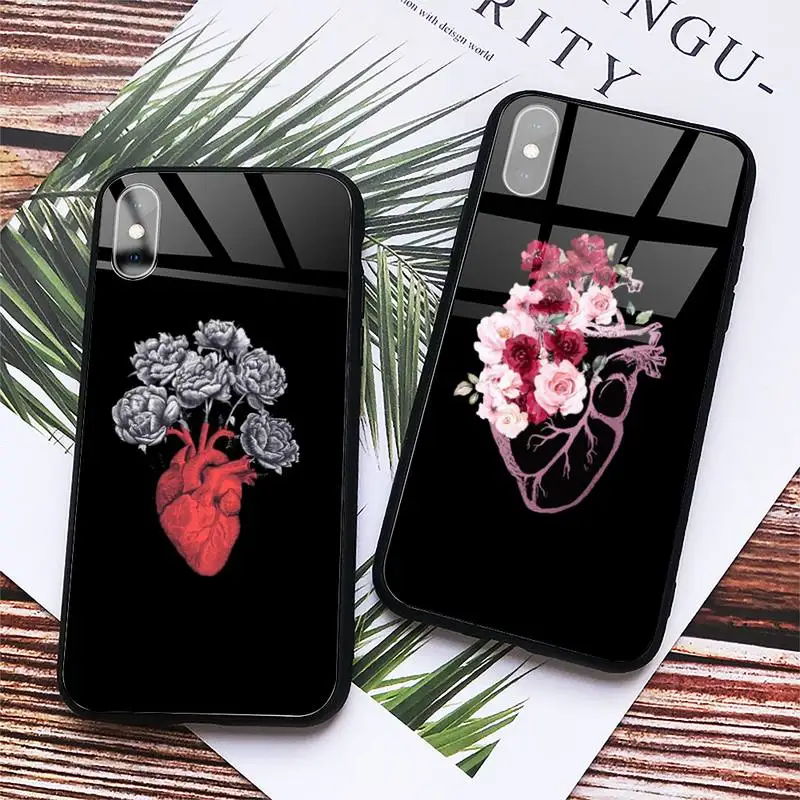 

Medical Human Organs Brain Meridian Kidney Art Phone Case Tempered glass For iphone 6 7 8 plus X XS XR 11 12 13 PRO MAX mini