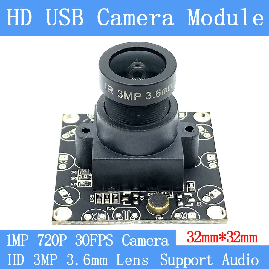 Камеры наблюдения PU'Aimetis 2MP 720P HD 3MP 3 6 мм объектив 90 градусов USB2.0 модуль камеры|camera