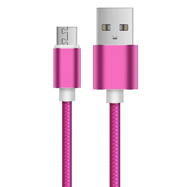 Rose Red 2 м 2A Micro USB кабель Смартфон Android быстрой зарядки кабели для передачи данных для Xiaomi Redmi note 5 плюс 4x для huawei для samsung GalaxyS7 - Цвет: Rose Red