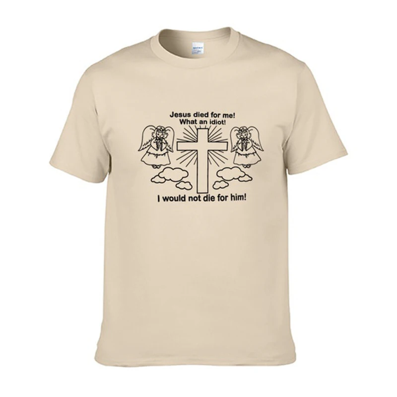 

Иисус умер на мне, какой идиот Art футболка; Унисекс; Женские; Графические гранж хипстер мода короткий рукав 100% хлопковая футболка футболки