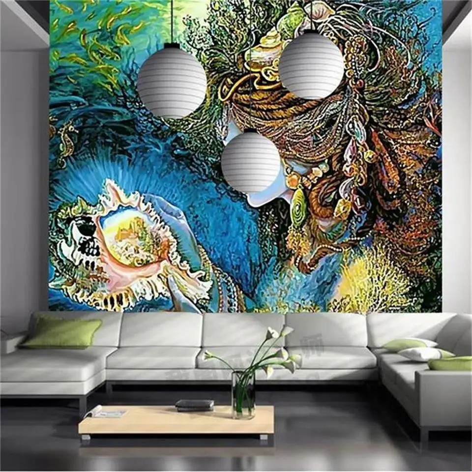 Пользовательские 3d фотообои детская комната спальня Фреска морская дочь