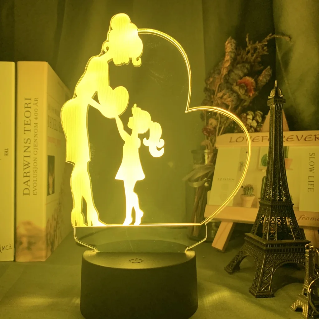 

Acrylic Led Color Changing Night Light Mother and Baby Love Home Room Decoration Light Night Light Gift