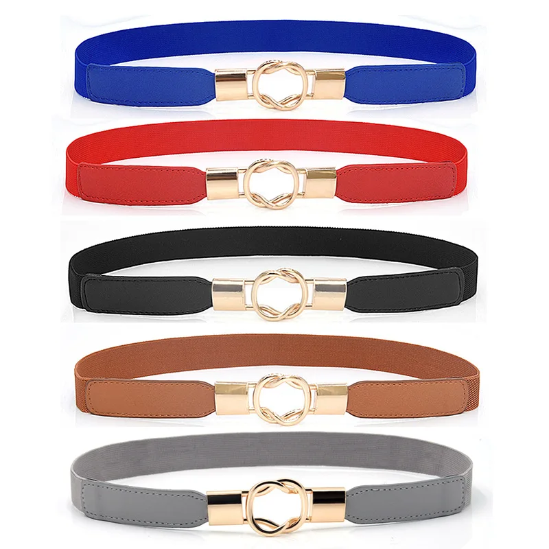 

Woman Belt Luxury PU Leather Belts for Women Fashion Adjustable Belts Dress Jeans Thin Cowhide Waistband White Red