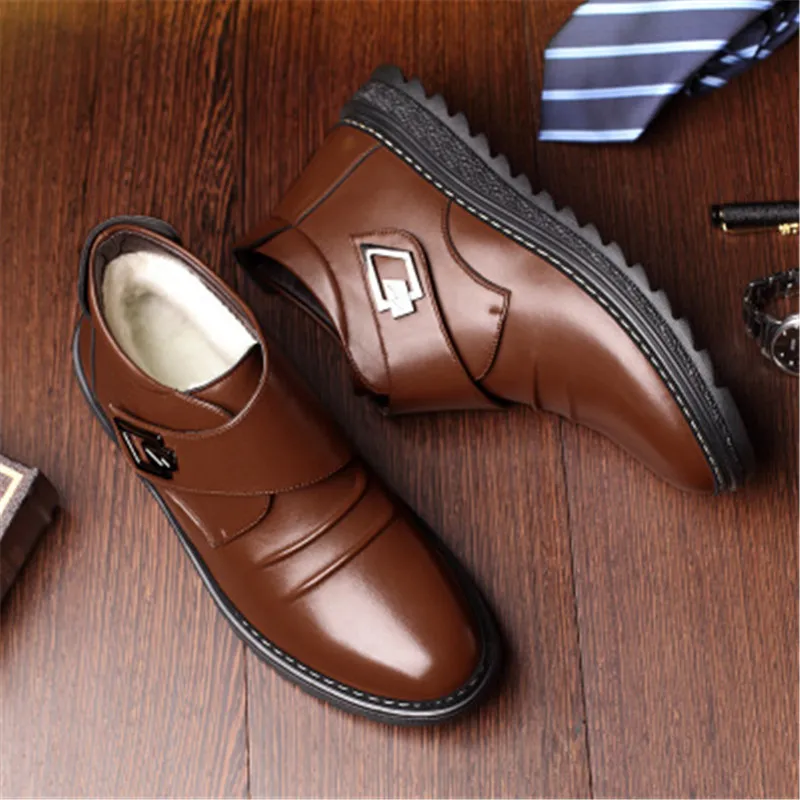 

2020 New Man Quality Boots Man Snow Leather Boots Winter Soft Leather Shoes Breathable waterproof Wool Inner Boots size 38-44