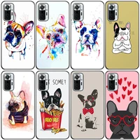 cute brindle frenchie puppy silicone phone case for xiaomi redmi note 11 10 9 8 pro 11t 10t 10s 9s 8t 9 9a 9c 9t black cover