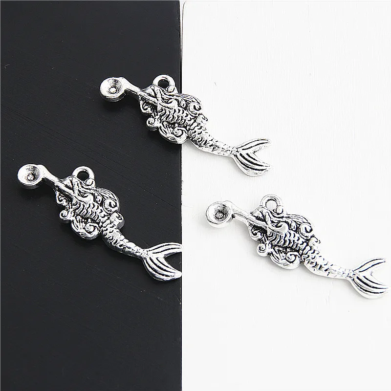 30 шт. серебряные маленькие красивые подвески в морском стиле Размеры 33x26 мм A3041 |