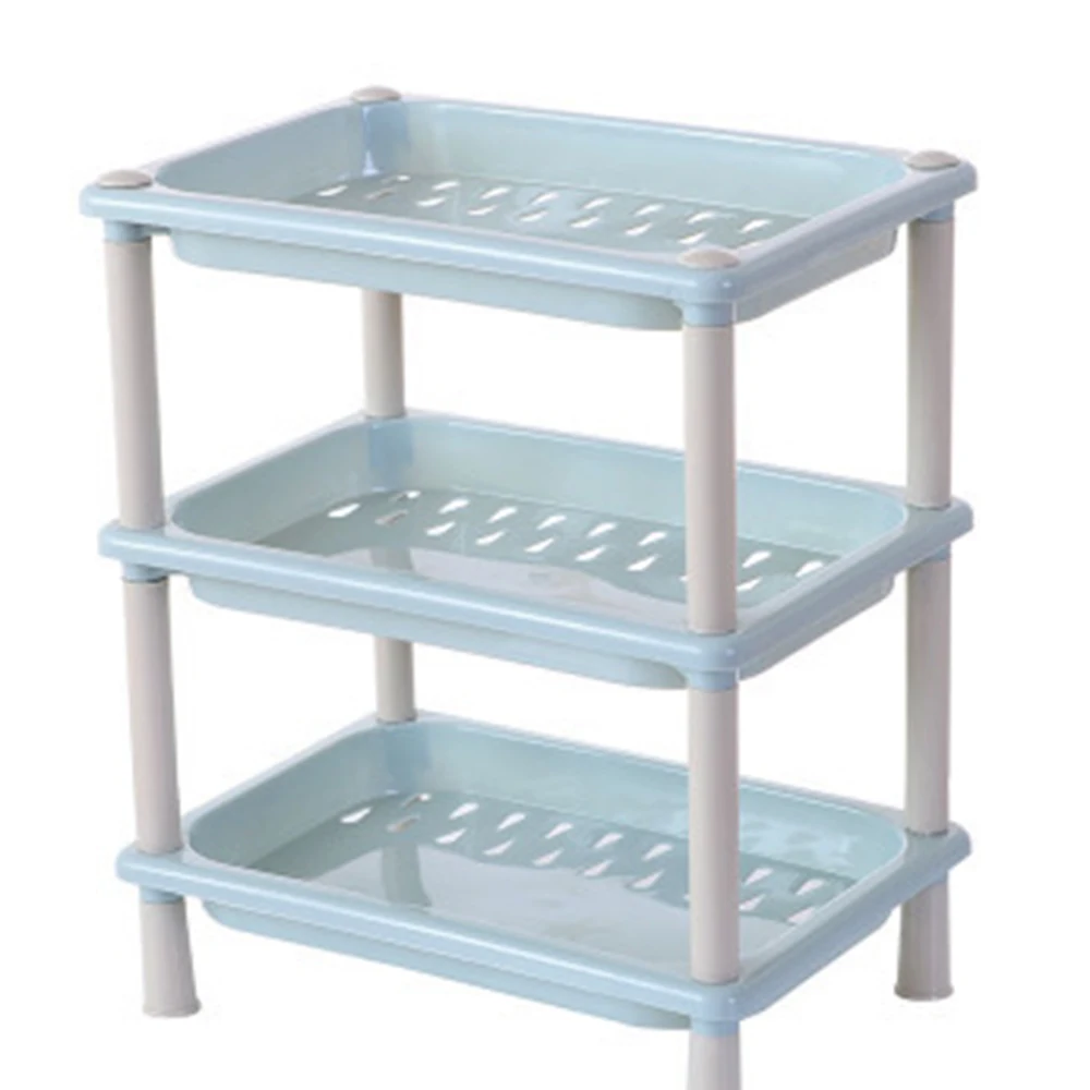 

1 pcs Stackable 3-layer Kitchen Shelving Kitchen Storage Rack for Kitchen Bathroom Living Room