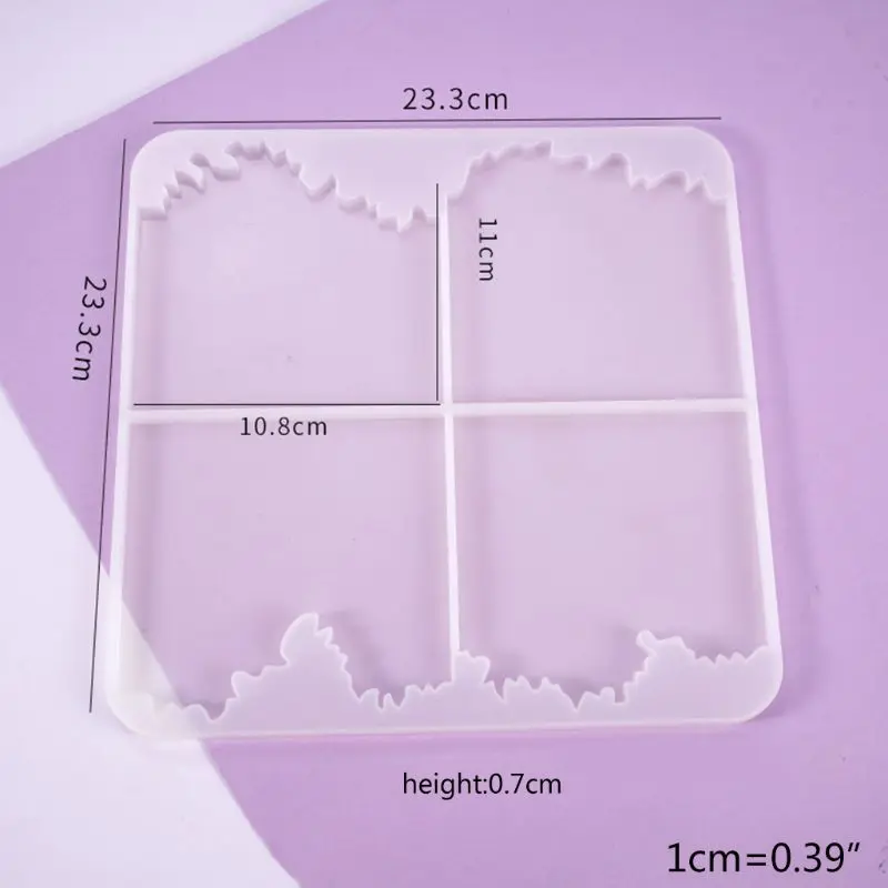 

Crystal Epoxy Resin Mold Irregular Coaster Casting Silicone Mould DIY Crafts Desktop Ornament Making Tool