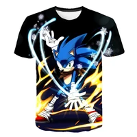 children clothes sonic t shirt custom made creative summer breathable baby kids short sleeve tops boys and girls fashion cartoon