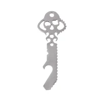 stainless steel edc pocket multi tool skull bottle opener pry bar crowbar keychain tactical survival tool