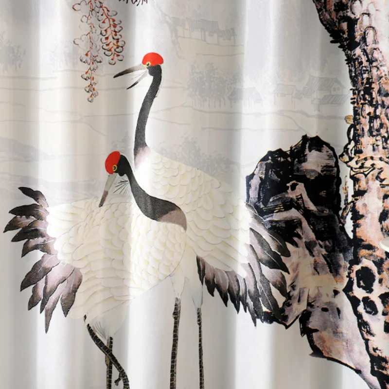 Китайский ветер ткань занавеска окно пряжа бархат пеньковая затенение цифровая