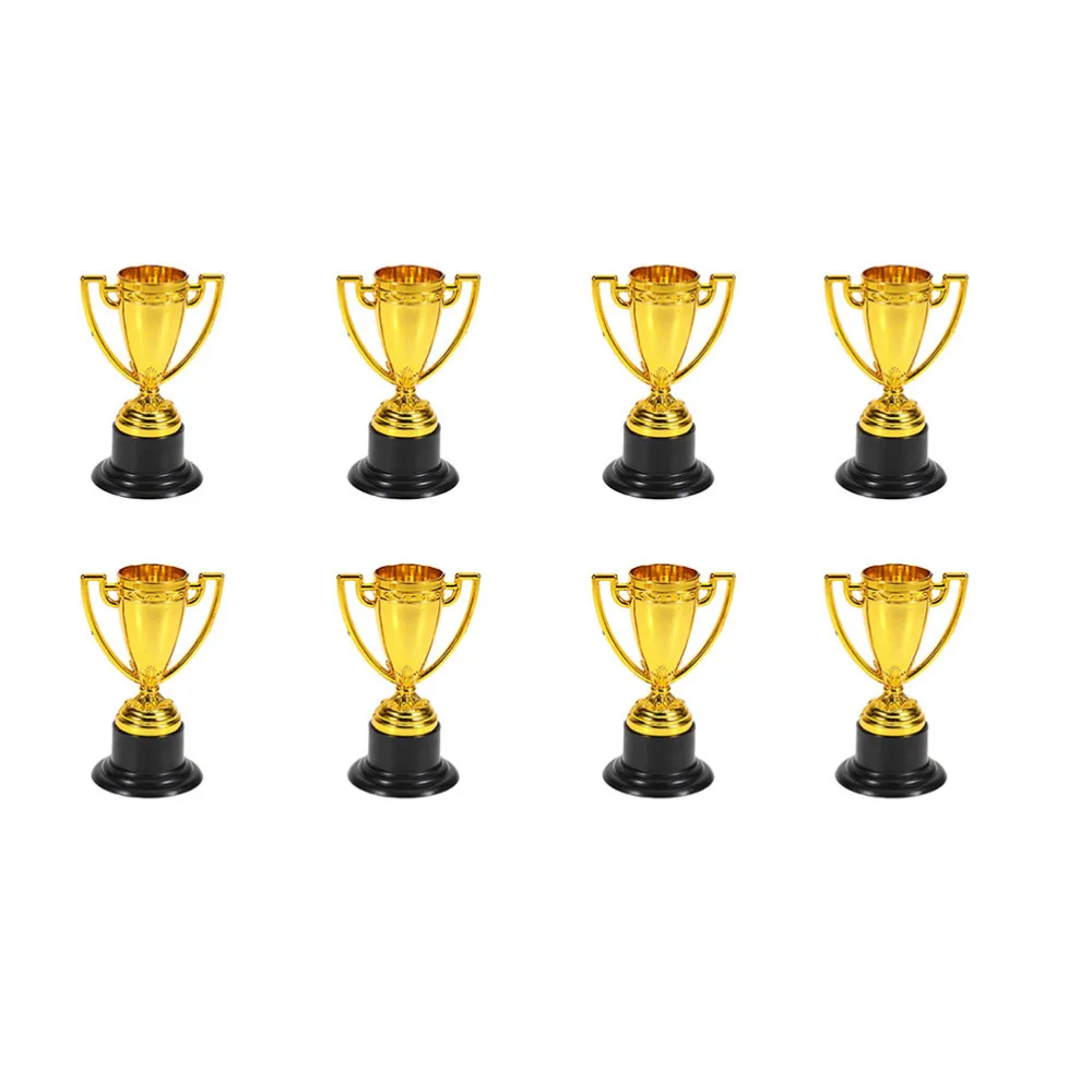 

12pcs Golden Mini Award Trophy Reward Prizes Decor Kindergarten Kids Gift Awards Trophy with Black Base for Competition