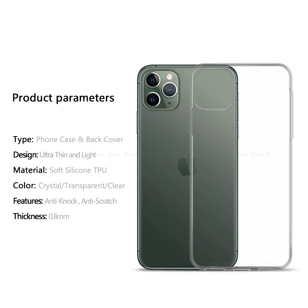 Прозрачная мягкая силиконовая задняя крышка для iPhone 12 mini 11 Pro XS Max XR X 6 6S 7 8 Plus 5 5S 5C SE