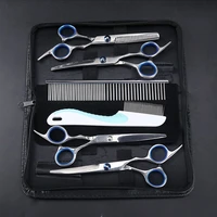 pet grooming scissors 5pcs stainless steel animal hair cutter cat dog curved thinning groomer shear sharp edge cutter comb kit