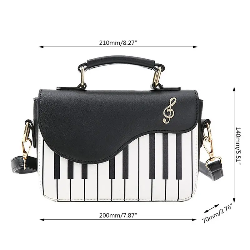 

Fashion Women Handbag Piano Pattern PU Leather Shoulder Bag Girls Small Crossbody Phone Pouch Tote