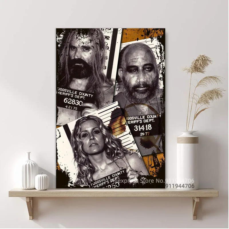 Фильмы демоны отвергают плакат и принты Mugshot настенная Картина на холсте картина