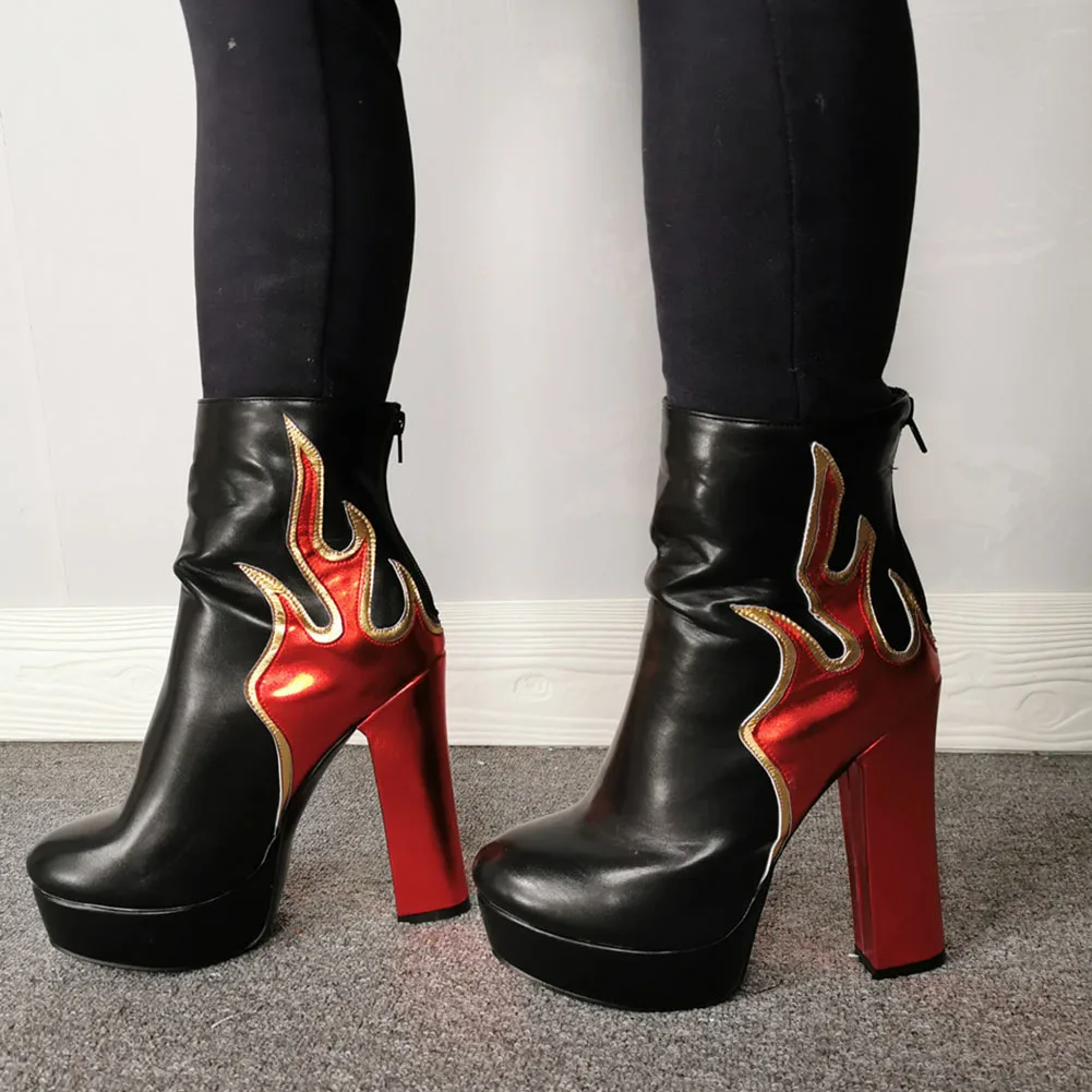 

DORATASIA Fashion High Heels Shoes Hot Sale Party Patchwork Ankle Women Boots Cool Dress Platform Boots