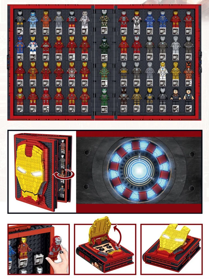 

With 52 Figures Memorial Manual Steel Iron Book Assemblies Building Blocks Bricks Educational Toys Birthday Christmas Gifst