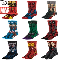 avengers socks crew marvel spider man deadpool polyester socks iron man team usa long men socks