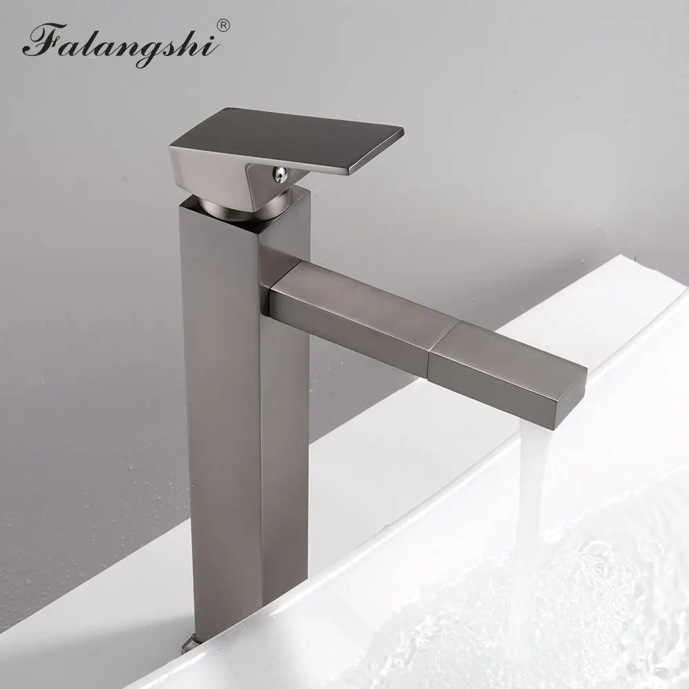 Ванная комната Высокий Смеситель для кухни носик на бортике Твердый латунный