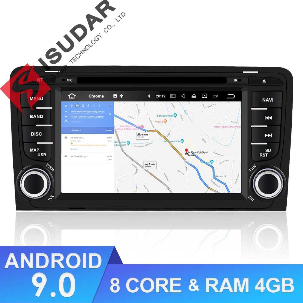 Isudar 2 din Авто Радио Android 9 для A3/S3/Audi 2002 2013 gps Восьмиядерный ram 4G rom 64G Автомобильный