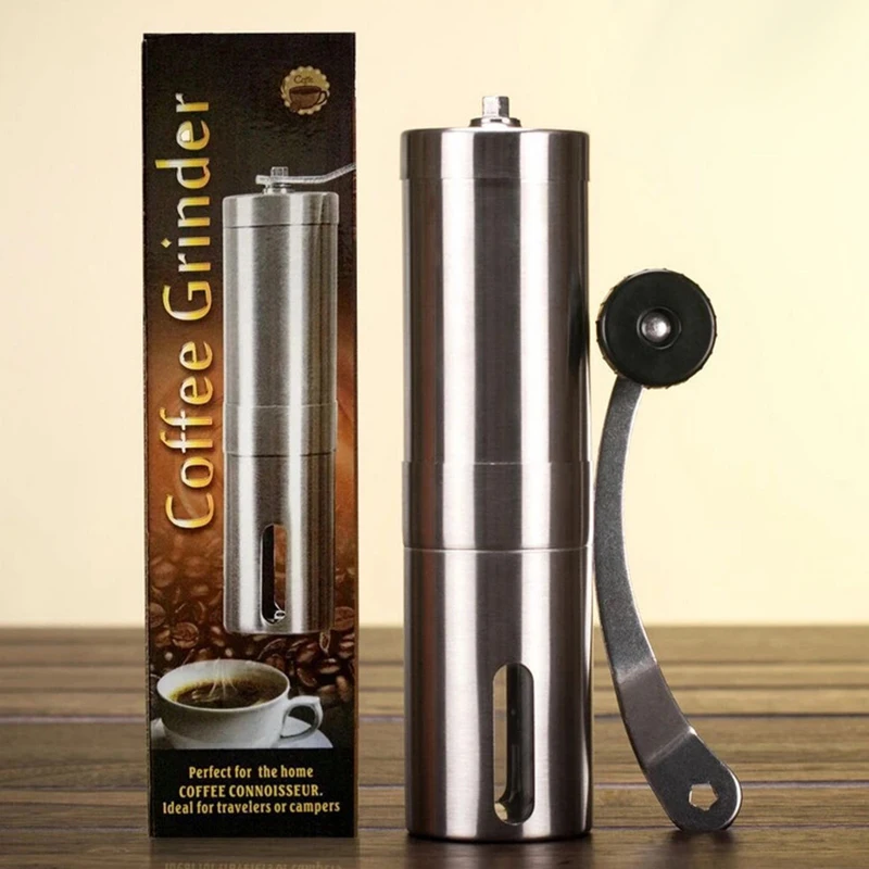 

Stainless Steel Adjustable Coffee Bean Grinder Manual Ceramic Coffee Grinder Hand-cranked Grinder Easy To Clean Kitchen Tools