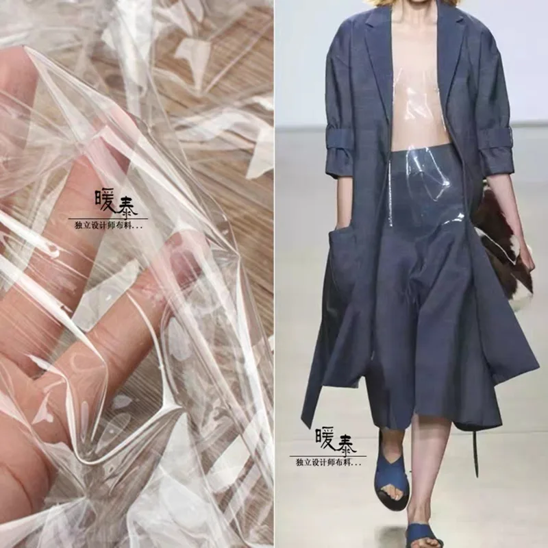 

0.1mm TPU Fabric Fully Transparent PVC DIY Waterproof Raincoat Coat Crystal Bags Decor Plastic Clothes Designer Fabric