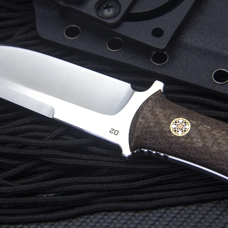 Многофункциональный нож GT0157 ручной работы стальной фиксированный D2 сатиновый